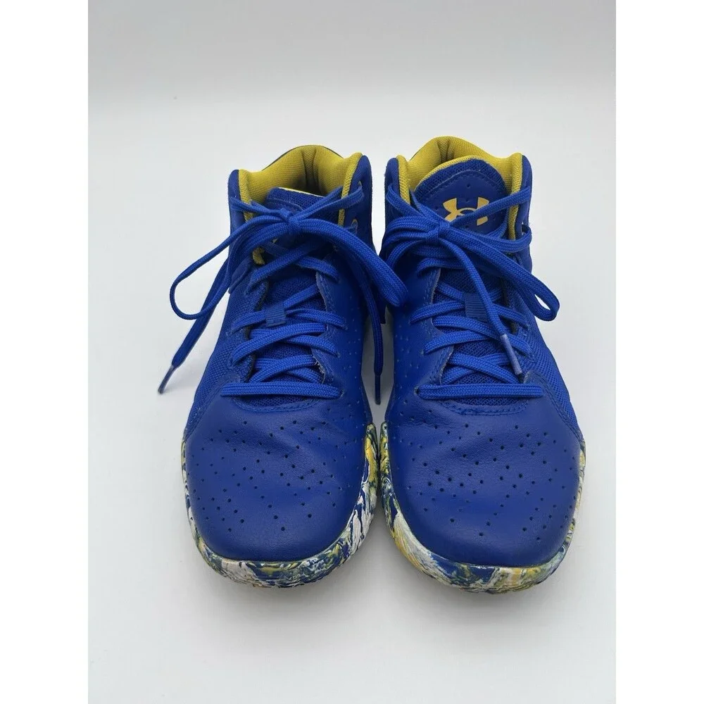 Under Armour Jet 21 Curry Boys 6 Y Golden State Blue Gold Basketball Shoes